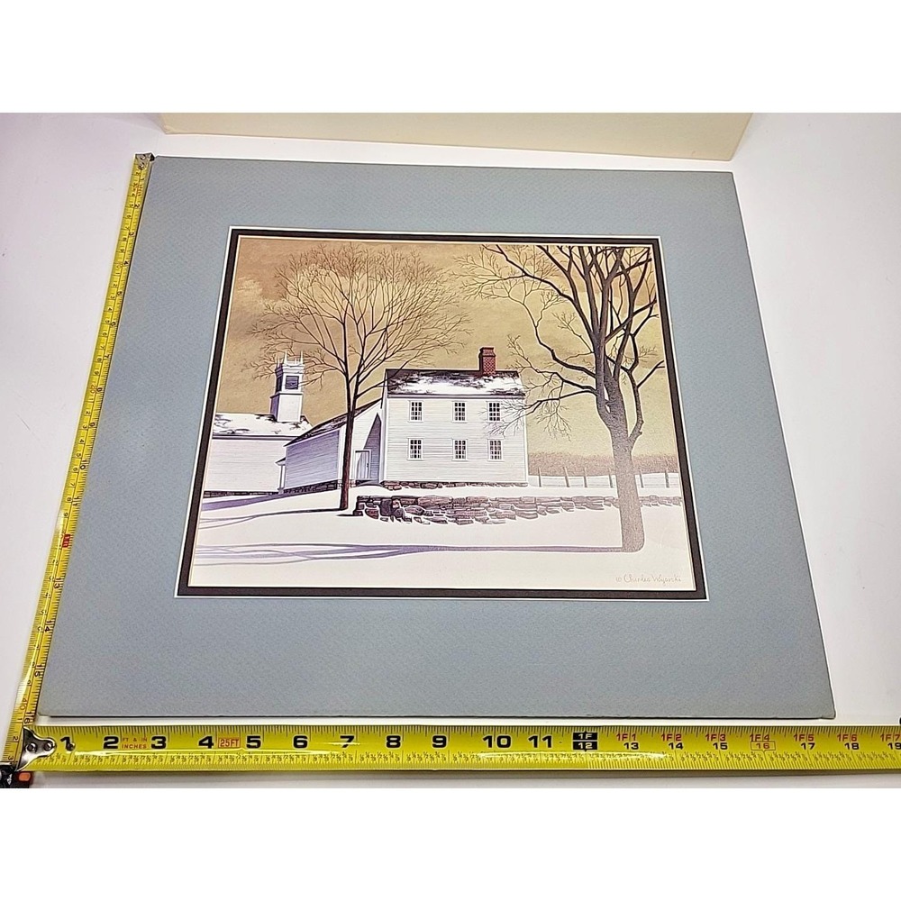 Home of Reverend Bunker By Charles Wysocki Print 1980s Winter Americana Unframed - Picture 8 of 9